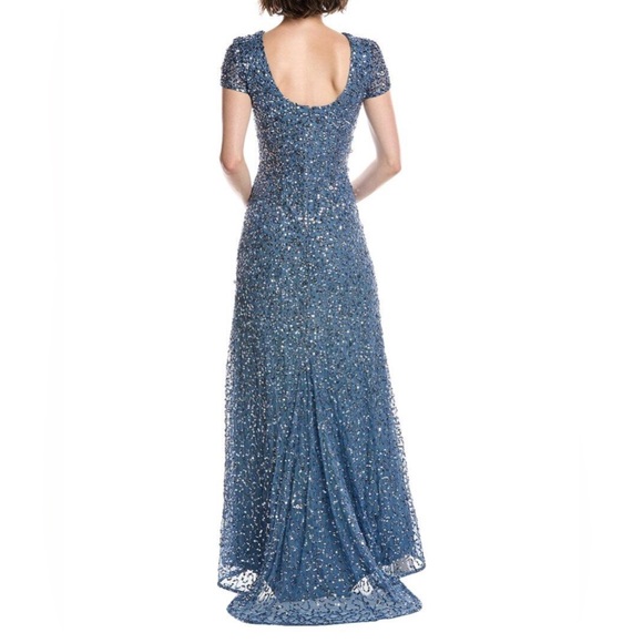 NWT Adrianna Papell Elegant Blue Sequin Dress in Nile - Picture 4 of 8